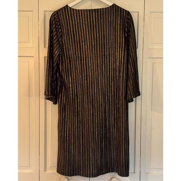 Chicos NWT velvet lurex metallic stripe dress size 1/M - Picture 12 of 13